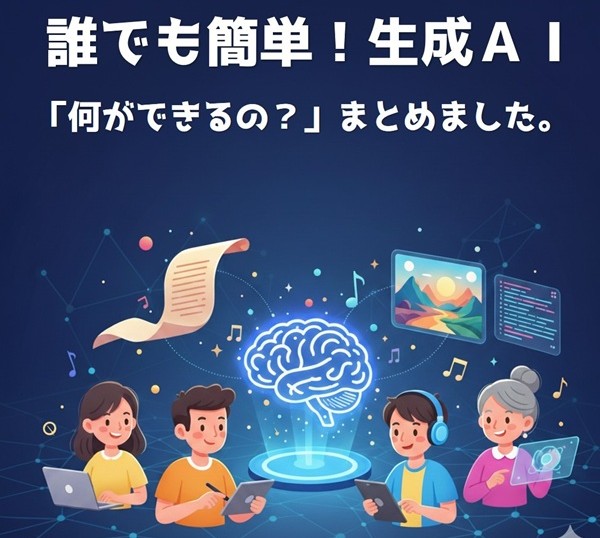 生成Aiで何ができるのか、AI初心者の方に分かり易く簡単に説明します。